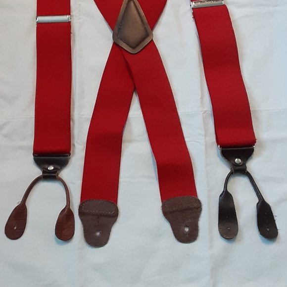 Suspenders braces, red big man 55" - Picture 2 of 8
